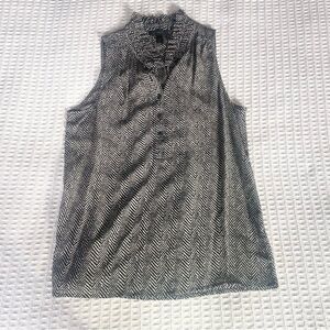 J. Crew Nicky chevron silk sleeveless blouse size 2